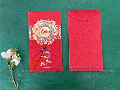 Set 06 bao lì xì giấy ánh kim họa tiết tròn nổi 3D [06 Chữ - Cao cấp] BAOLIXI-04